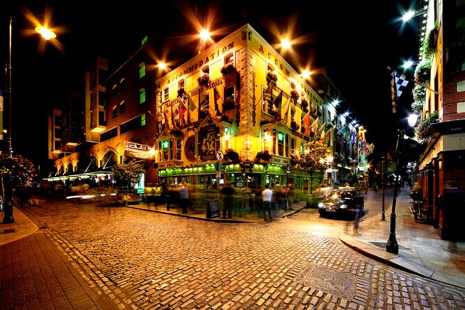 Dublin Live Guided Panoramic Open-Top Night Bus Tour - Temple Bar to Dublin Castle: pub energy and power architecture